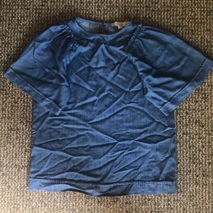 Chambray Bell Sleeve Blouse